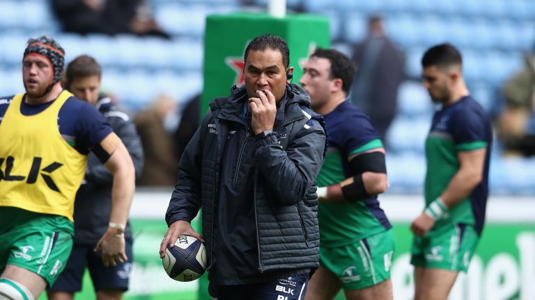 Pat Lam the Connacht director of rugby looks on during the European Champions Cup match between Wasps and Connacht at the Ricoh Arena in round one