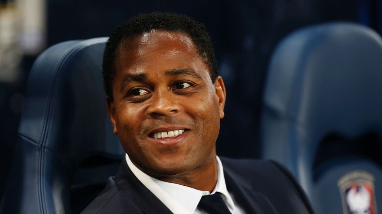 Paris-Saint-Germain's Patrick Kluivert smiles prior to the French L1 football match between Caen (SM Caen) and Paris-Saint-Germain, on September 16, 2016 a