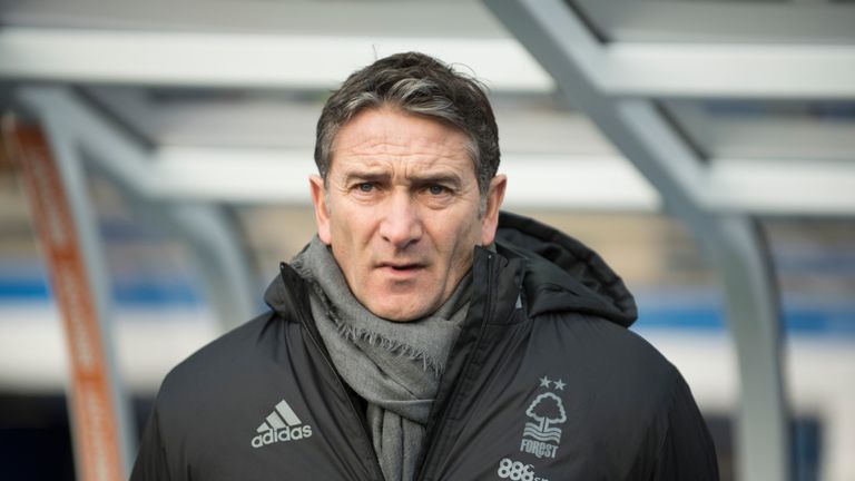 Philippe Montanier of Nottingham Forest looks on during the Sky Bet Championship match against Birmingham