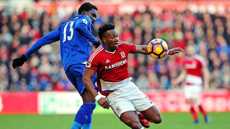 Daniel Amartey and Adama Traore in action at the Riverside Stadium