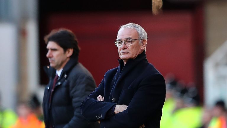 Claudio Ranieri and Aitor Karanka look on from the sideline