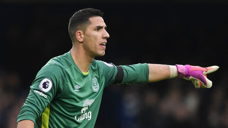 Joel Robles in action against Manchester City