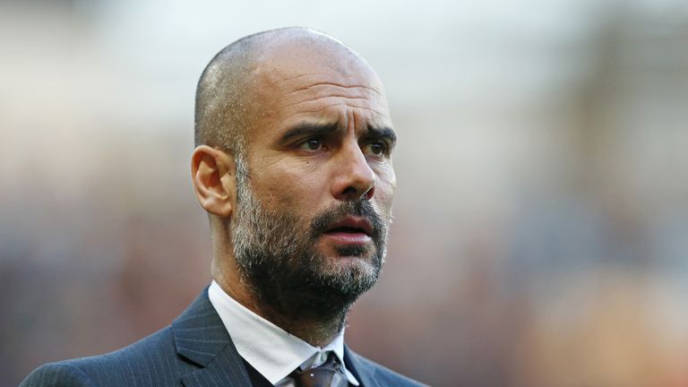 Pep Guardiola prior to the Premier League match between Manchester City and Burnley