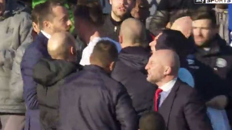 Things got heated on the Loftus Road touchline