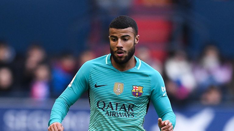 PAMPLONA, SPAIN - DECEMBER 10:  Rafinha Alcantara of FC Barcelona runs with the ball during the La Liga match between CA Osasuna and FC Barcelona at Sadar 