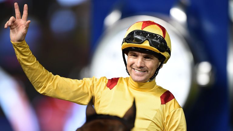 Richard Mullen celebrates success at Meydan aboard the amazing 11-year-old Reynaldothewizard.