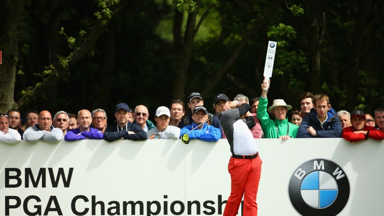 VIRGINIA WATER, ENGLAND - MAY 22:  Rory McIlroy of Northern Ireland tees off during day 2 of the BMW PGA Championship at Wentworth on May 22, 2015 in Virgi