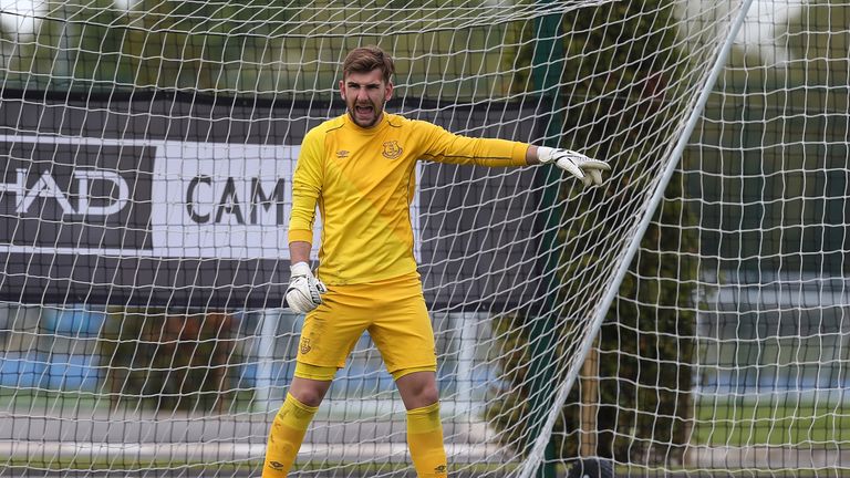 MANCHESTER, ENGLAND - MAY 16:  Russell Griffiths of Everton in action during the U18 Premier League match against Manchester City