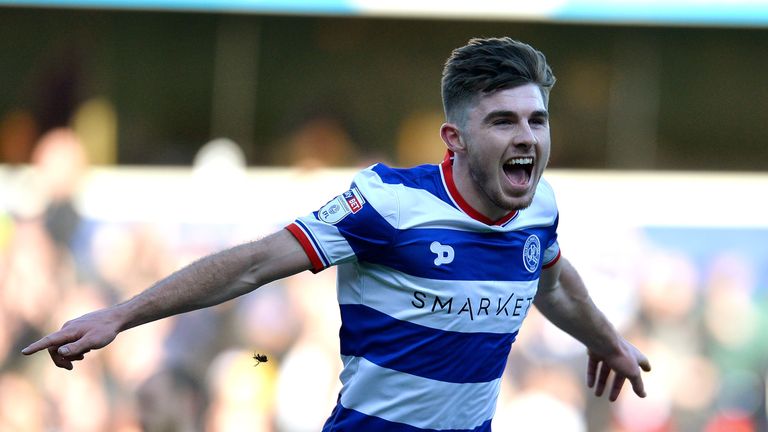 LONDON, ENGLAND - JANUARY 21:  Ryan Manning of Queens Park Rangers celebrates scoring his sides first goal during the Sky Bet Championship match between Qu