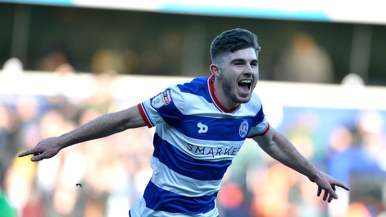 LONDON, ENGLAND - JANUARY 21:  Ryan Manning of Queens Park Rangers celebrates scoring his sides first goal during the Sky Bet Championship match between Qu