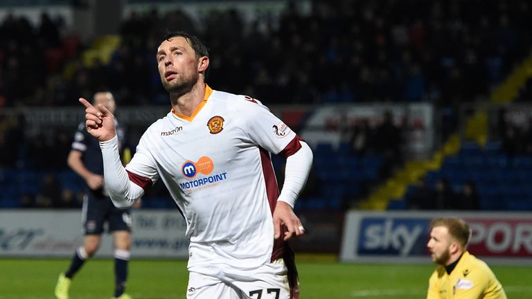 Motherwell's Scott McDonald celebrates his opener