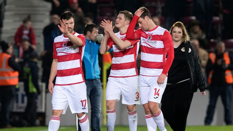  Dejection for Bonnyrigg Rose after their defeat against the holders