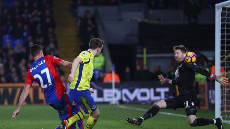 Seamus Coleman's scores Everton's winner against Crystal Palace