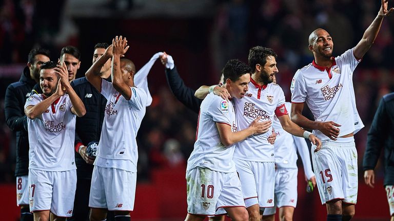 Sevilla celebrate their dramatic victory