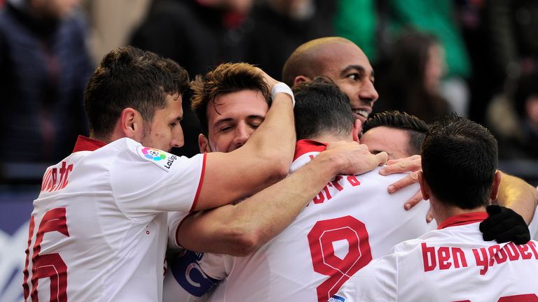 Sevilla twice came from behind to edge out rock-bottom Osasuna in a thrilling 4-3 victory in La Liga on Sunday.