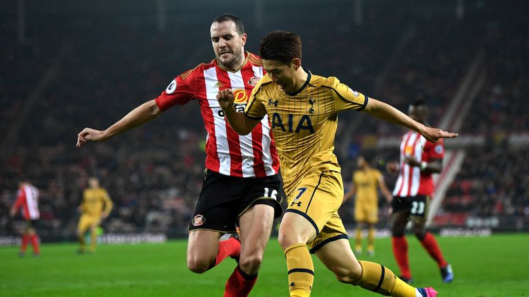 Heung-Min Son tangles with John O'Shea