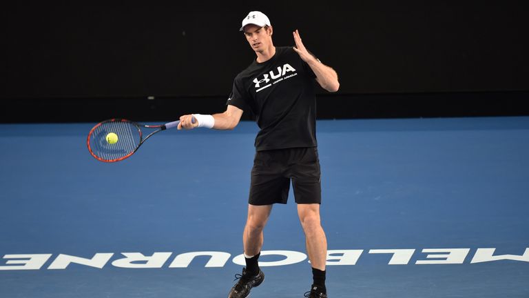 Andy Murray prepares for his opening match against Ukraine's Illya Marchenko on Monday