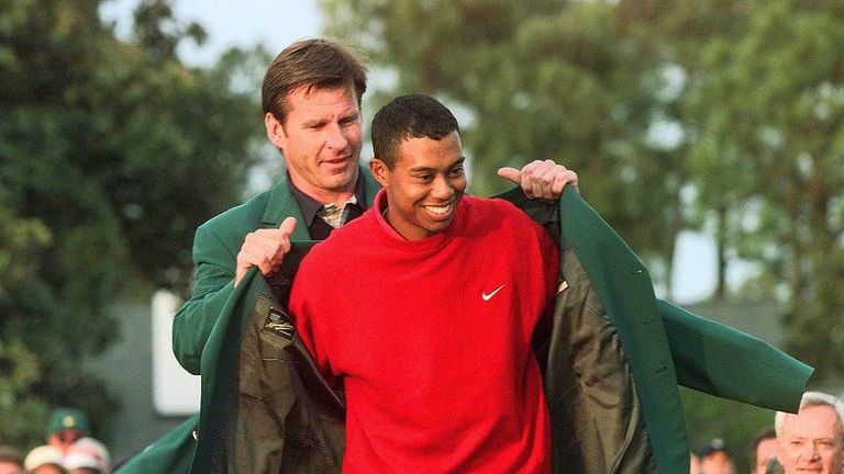 Woods won his first major at the Masters in 1997 