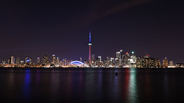 The city of Toronto, Canada is seen where  the 2015 Pan American Games are being held, July 16, 2015. AFP PHOTO / HECTOR RETAMAL        (Photo credit shoul