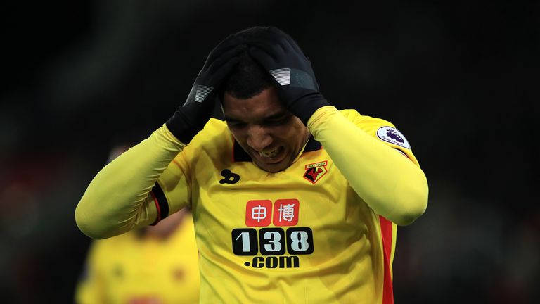 Watford's Troy Deeney during the Premier League match at the Bet365 Stadium, Stoke.