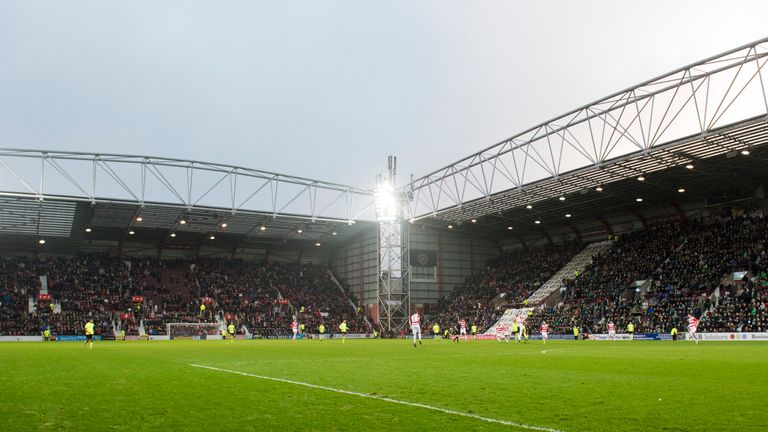 A general view of Hearts' Tynecastle stadium