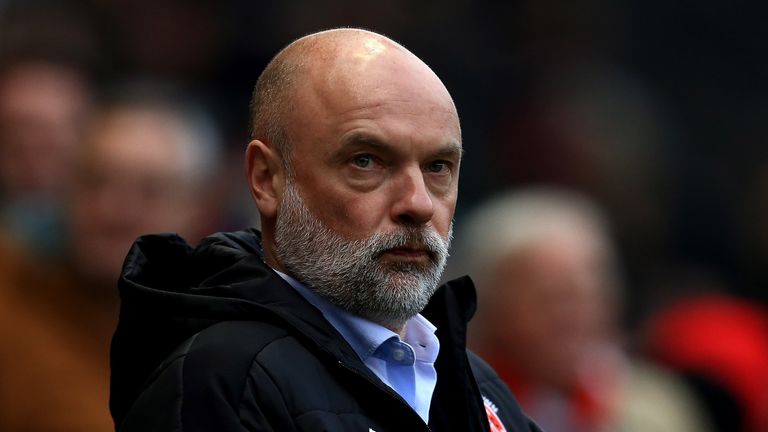 BRISTOL, ENGLAND - JANUARY 07:  Fleetwood manager Uwe Rosler look on ahead of The Emirates FA Cup Third Round match between Bristol City and Fleetwood Town