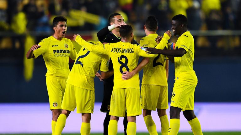 Villarreal players celebrate