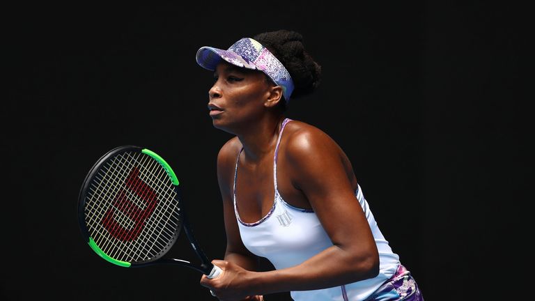 Venus Williams in action during her semi-final match against CoCo Vandeweghe