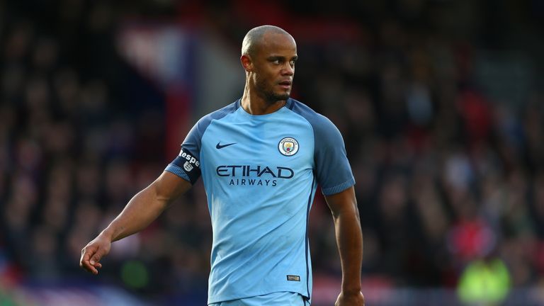 Kompany was back at the heart of the Man City defence at Selhurst Park