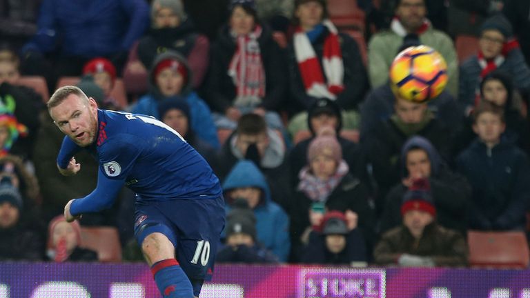 Wayne Rooney goal, Stoke City v Manchester United, Premier League