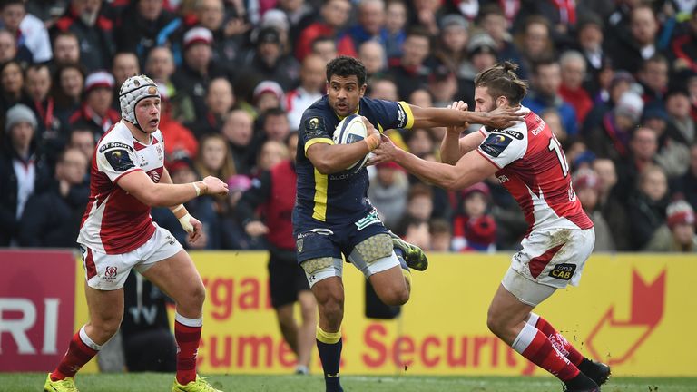 Clermomt's Wesley Fofana (centre) will miss the Six Nations