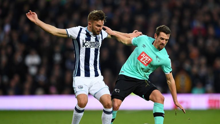 James Morrson of West Brom and Craig Bryson of Derby County in FA Cup action