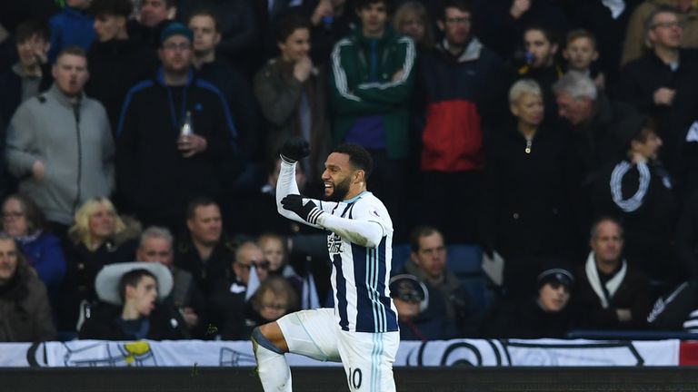 WEST BROMWICH, ENGLAND - JANUARY 07:  Matt Phillips of West Bromwich Albion celebrates scoring his sides first goal during the Emirates FA Cup Third Round 