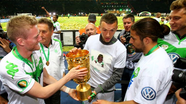 during the DFB Cup Final match between Borussia Dortmund and VfL Wolfsburg at Olympiastadion on May 30, 2015 in Berlin, Germany.
