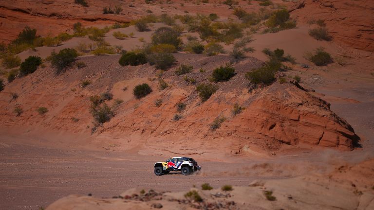 Stephane Peterhansel, pictured here on stage nine, collected his 13th Dakar title
