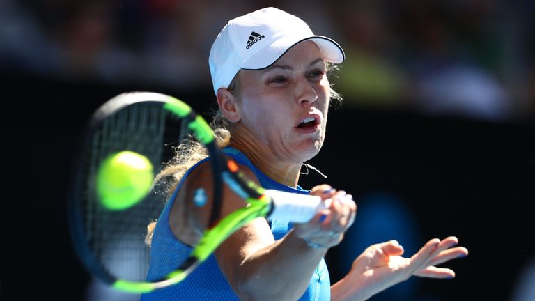 Caroline Wozniacki won her first round match against Arina Rodionova in straight sets