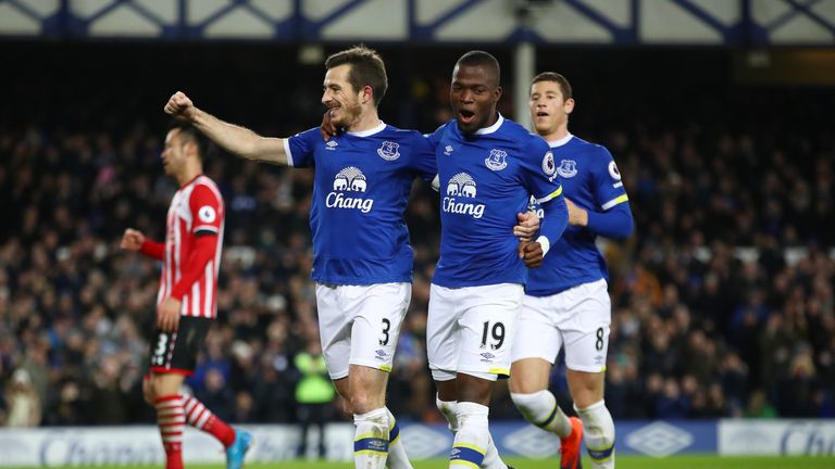 Leighton Baines (left) and Enner Valencia (right) were both among the scorers as Everton defeated Southampton