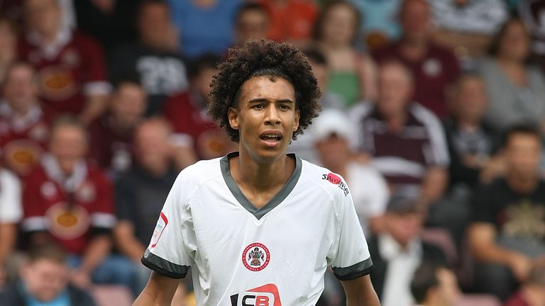 August 2011: Kurtis Guthrie of Accrington Stanley   in action during the npower League Two match against Northampton Town