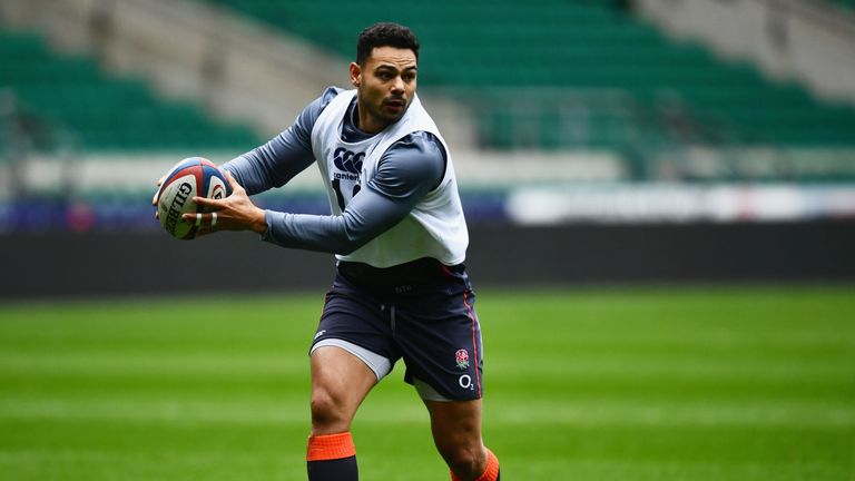 Ben Te'o during an England training session ahead of game against Italy