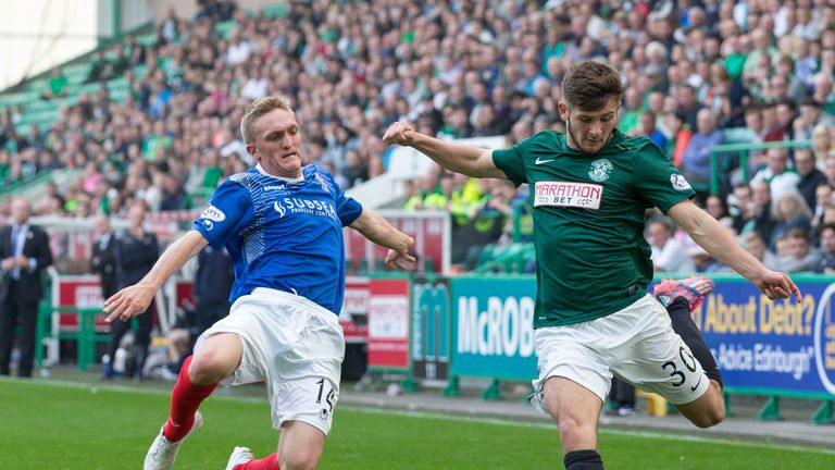 Brett, pictured playing in the Scottish Championship against Hibernian, has been with Cowdenbeath since 2009