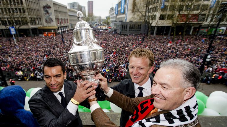 Van Bronckhorst and Kuyt won the KNVB Cup last season but are now focussed on a bigger prize