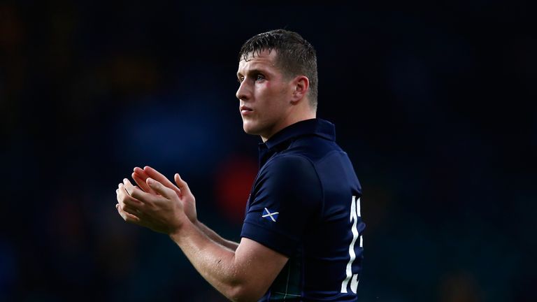 Mark Bennett playing for Scotland during the 2015 World Cup