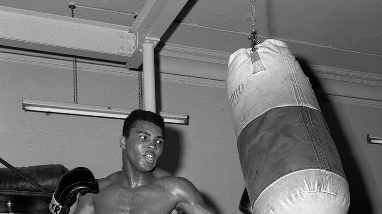 File photo dated 29-07-1966 of Muhammad Ali during a training session.