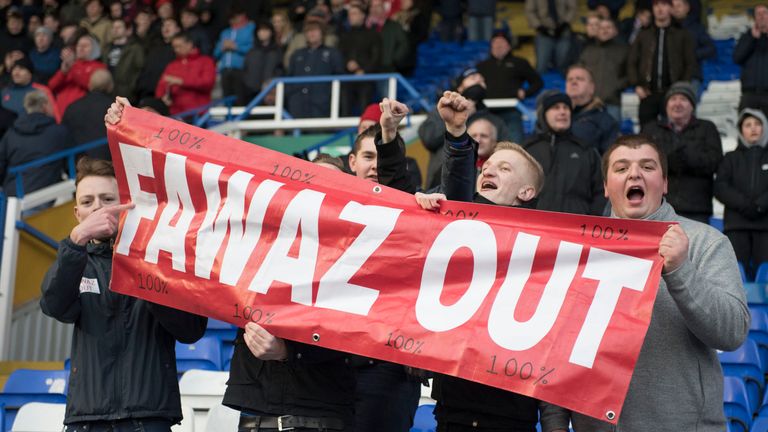 Nottingham Forest fans protested against club owner Fawaz Al Hasawi at last month's match with Birmingham
