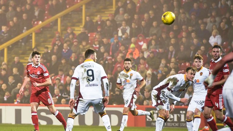 Ryan Christie put Aberdeen 4-0 up shortly before half-time