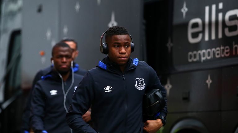Ademola Lookman arrives prior to the Premier League match between Middlesbrough and Everton