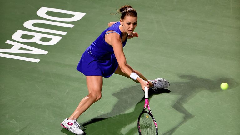 Agnieszka Radwanskabecame the latest high profile exit at the Dubai Tennis Championships