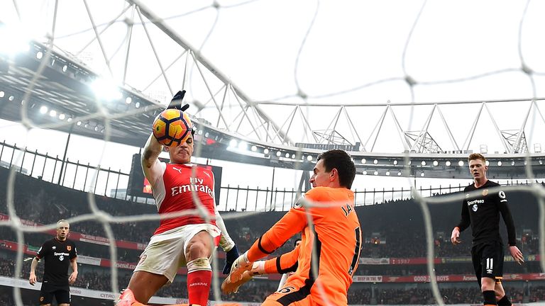 Sanchez's goal was allowed to stand despite the ball clearly going in off his hand