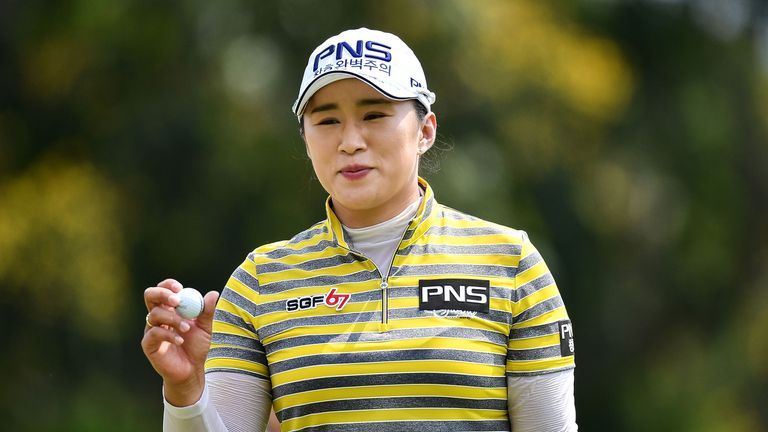 CHONBURI, THAILAND - FEBRUARY 26: Amy Yang of Republic of Korea acknowledges the fan during the final round of Honda LPGA Thailand at Siam Country Club on 