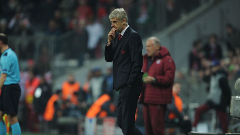 Arsene Wenger could only look on as his side were beaten 5-1 by Bayern Munich